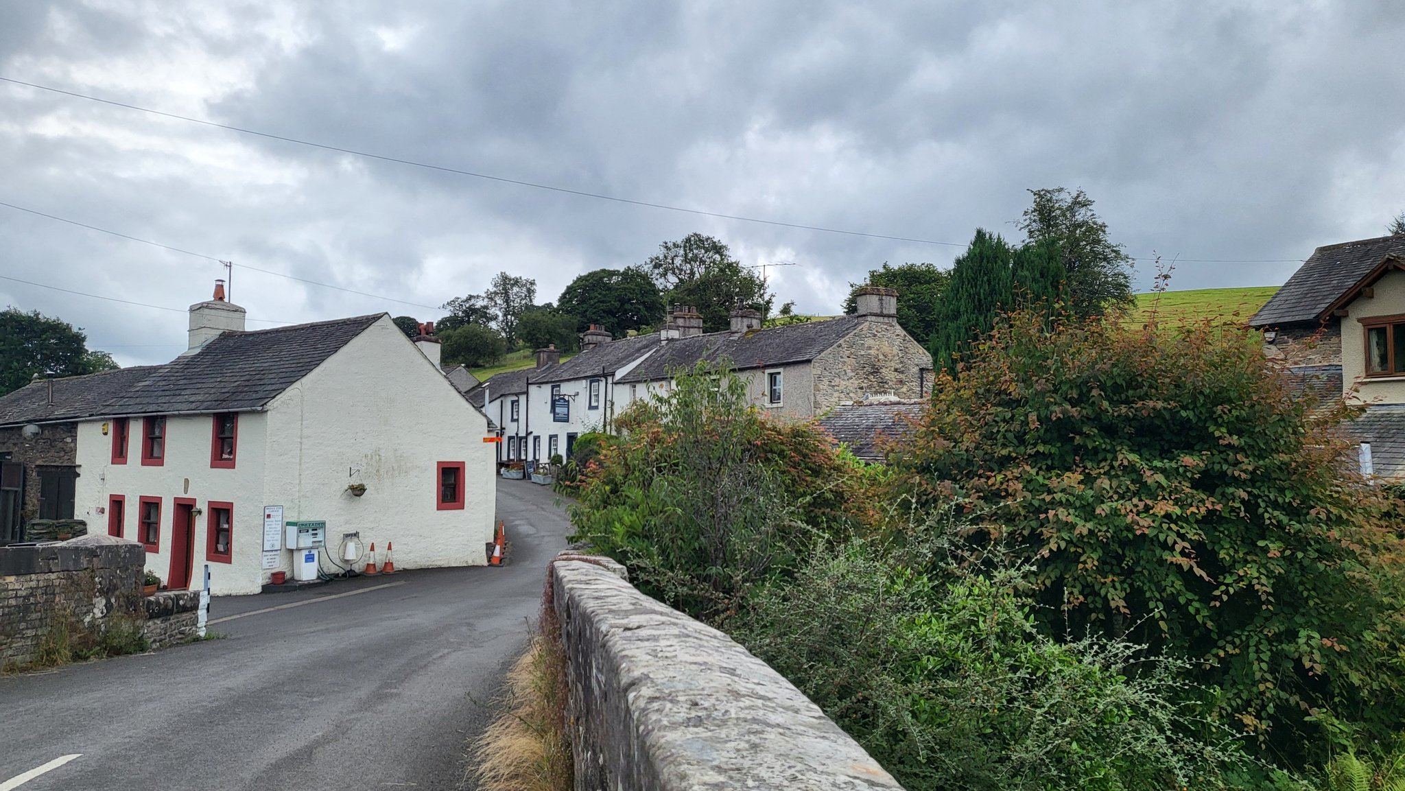 Village with white painted houses