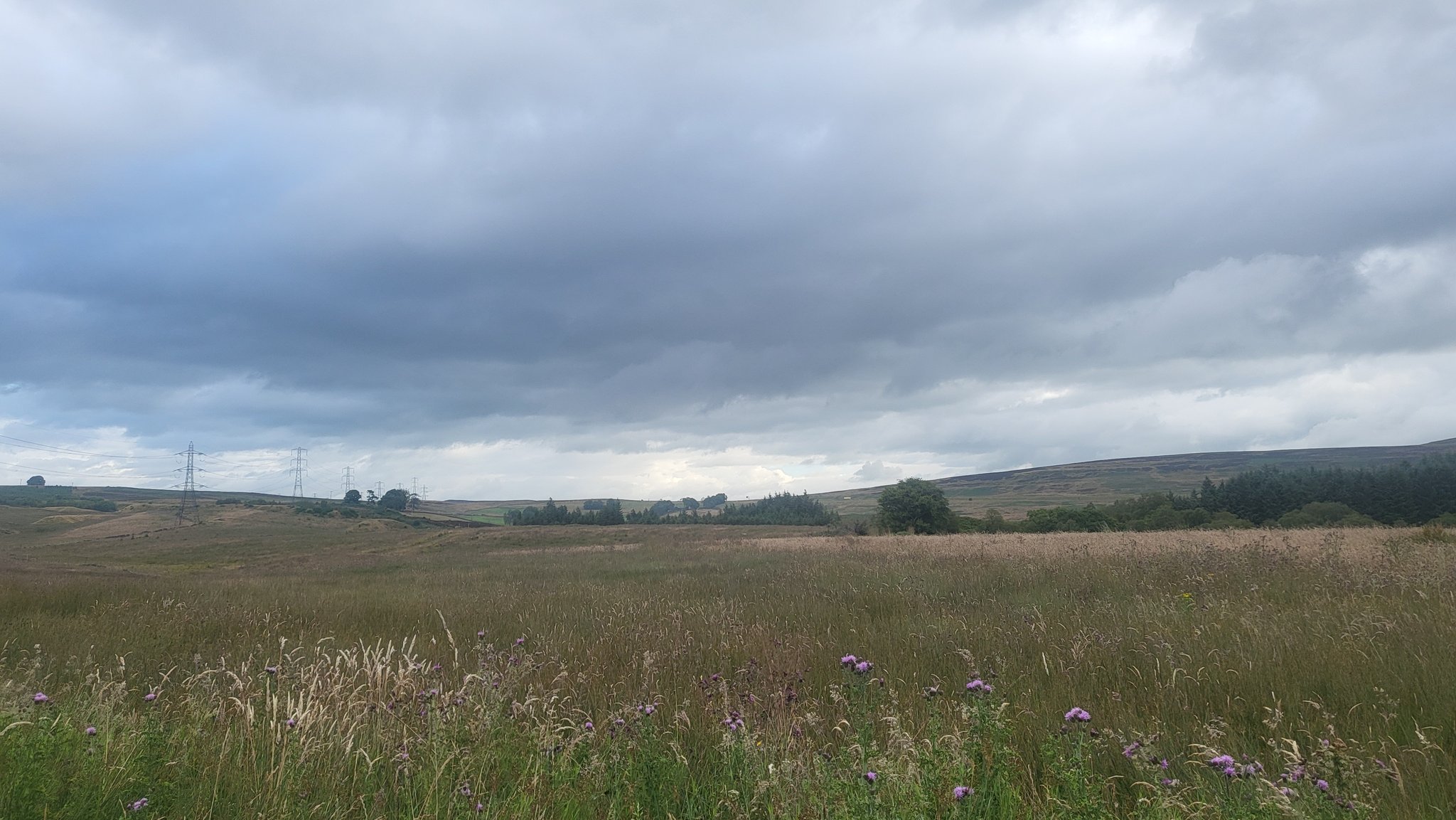 Moors with motorway in distance