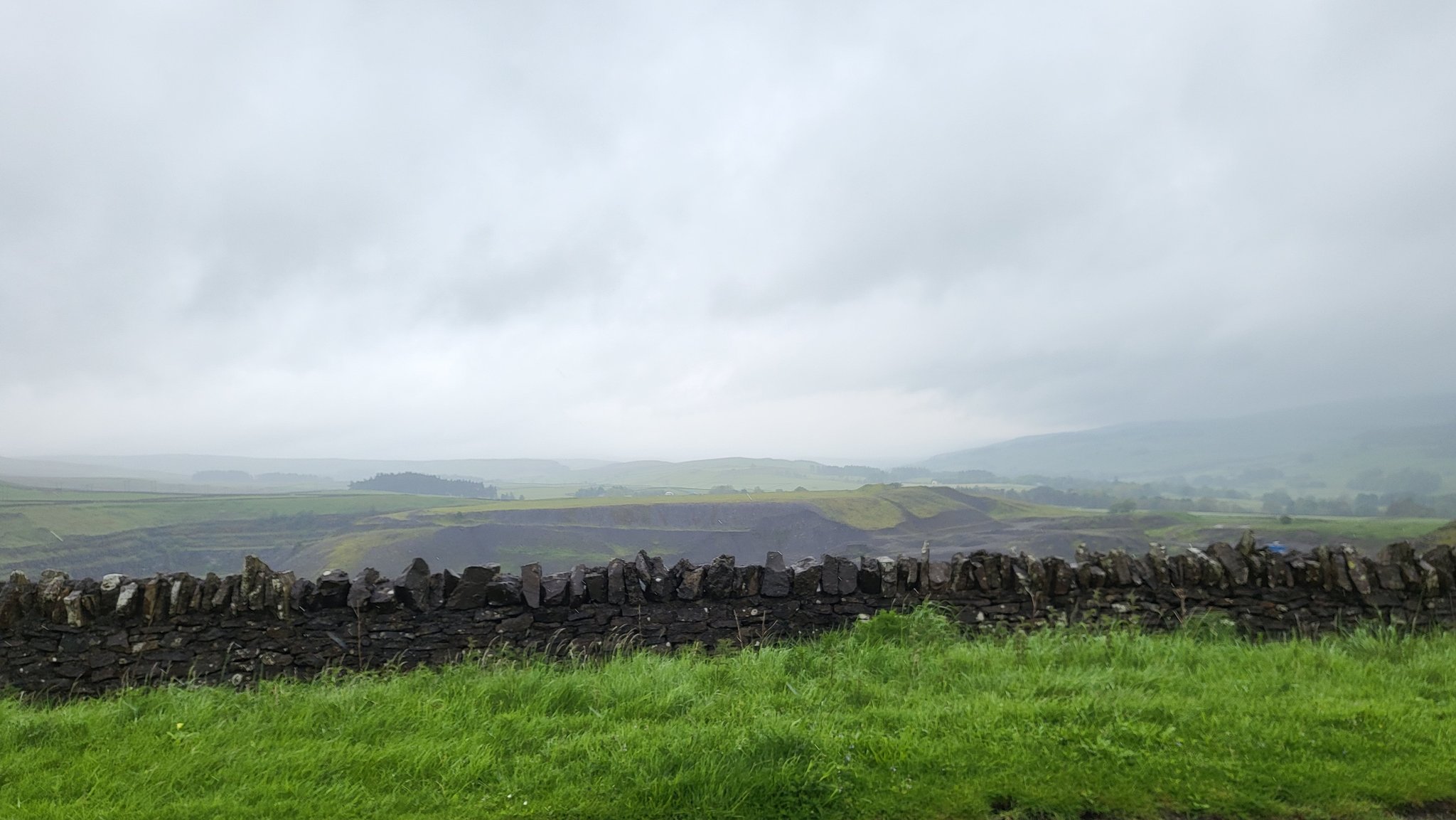 Moors with drystone wall in foreground